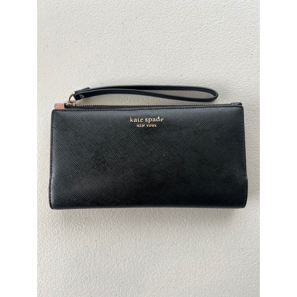 Kate Spade Black Saffiano Leather Wristlet Wallet